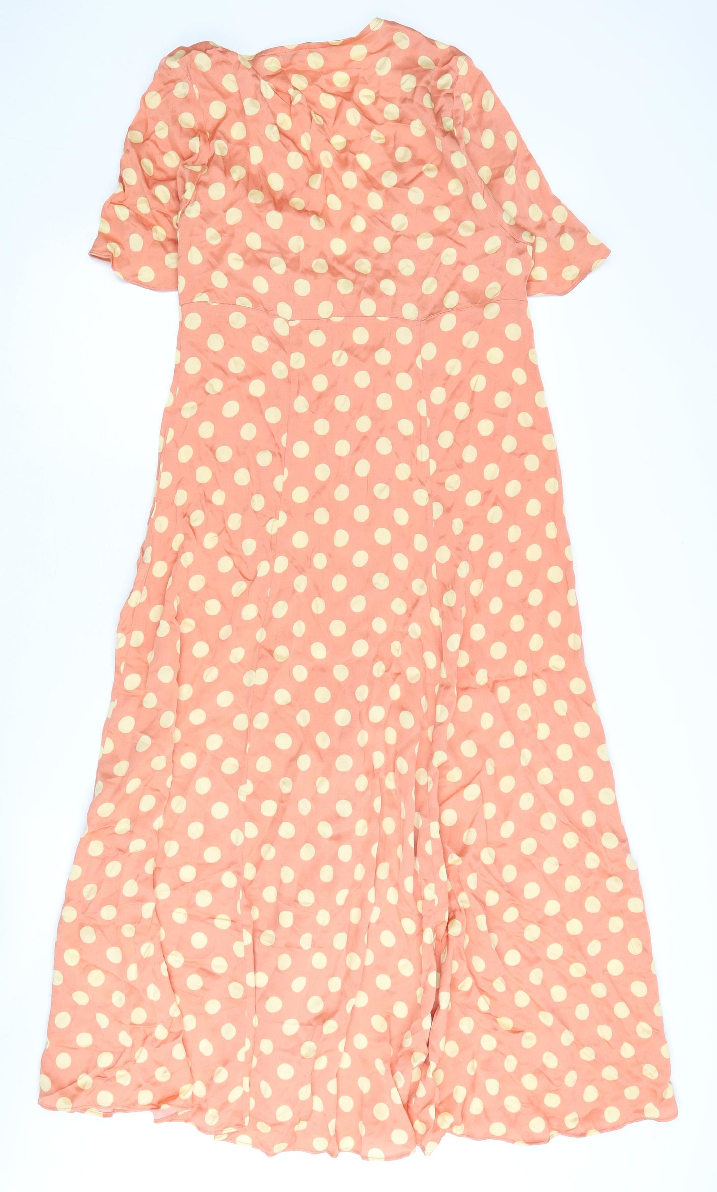 Zara Women Pink Polka Dot Maxi Dress Size 12