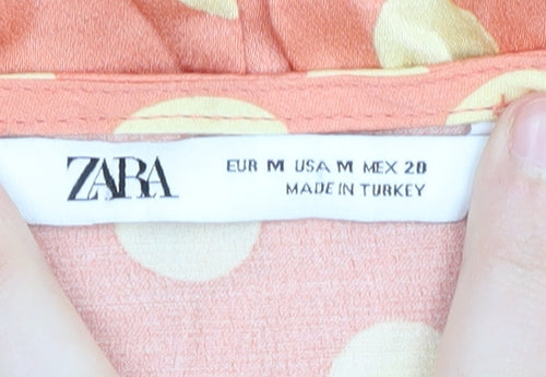 Zara Women Pink Polka Dot Maxi Dress Size 12