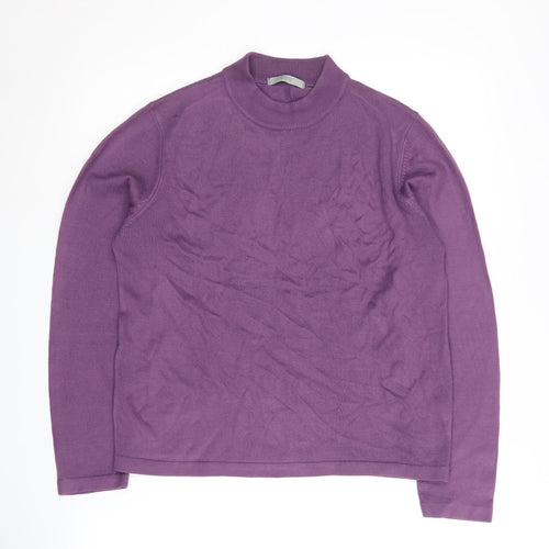 Marks and Spencer Women's Purple Mock Neck Jumper Size 14