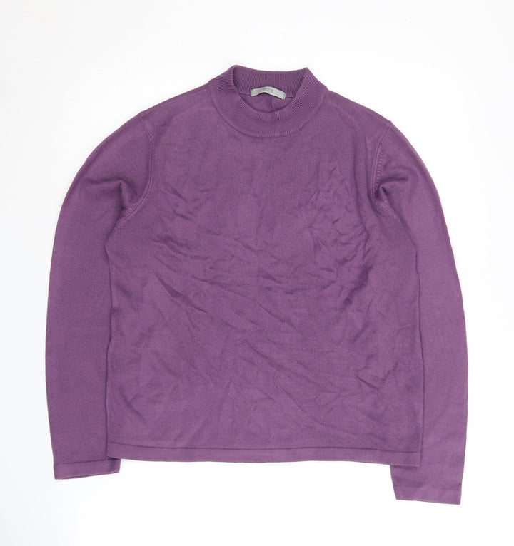 Marks and Spencer Women's Purple Mock Neck Jumper Size 14