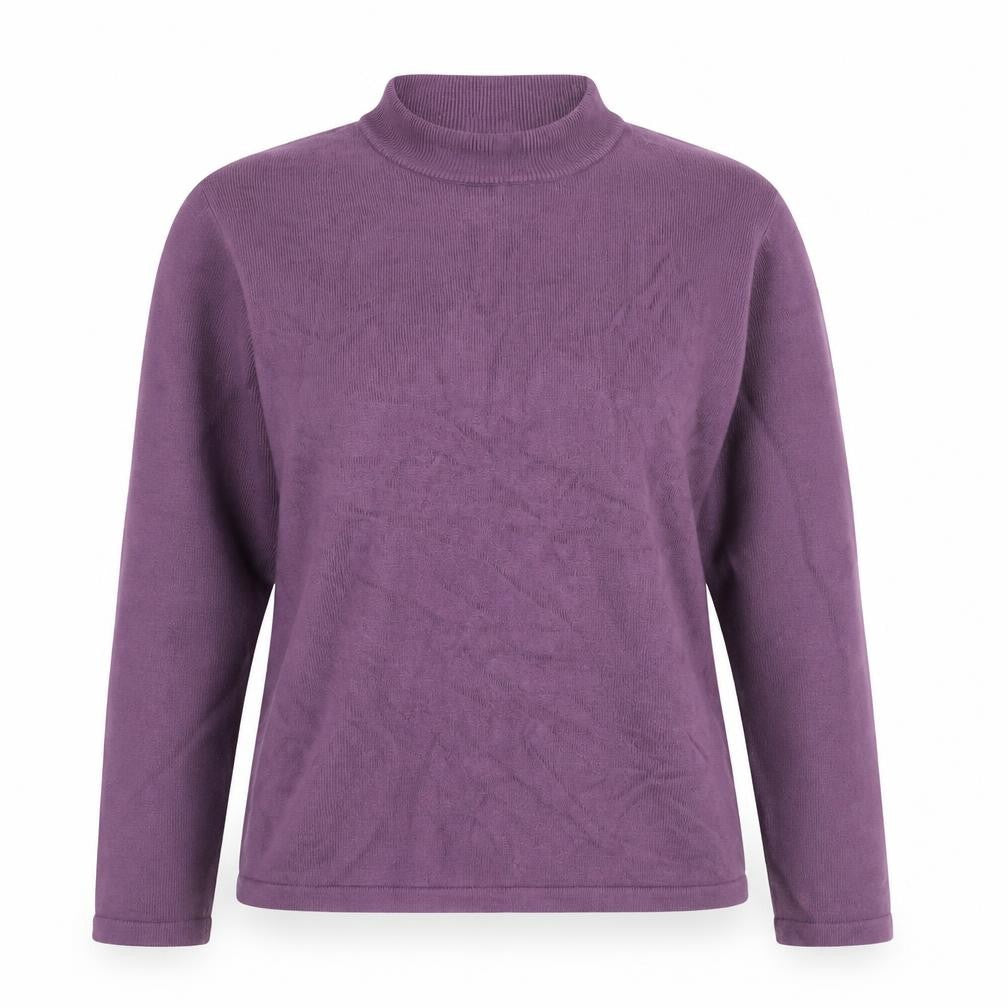 Front view of Marks & Spencer Women's Purple Mock Neck Jumper, size 14