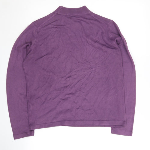 Marks and Spencer Women's Purple Mock Neck Jumper Size 14