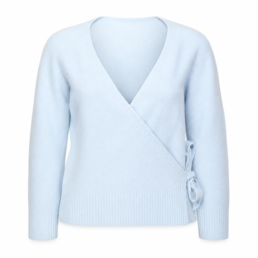 Last Woman Blue Wrap Jumper for Women - Size L
