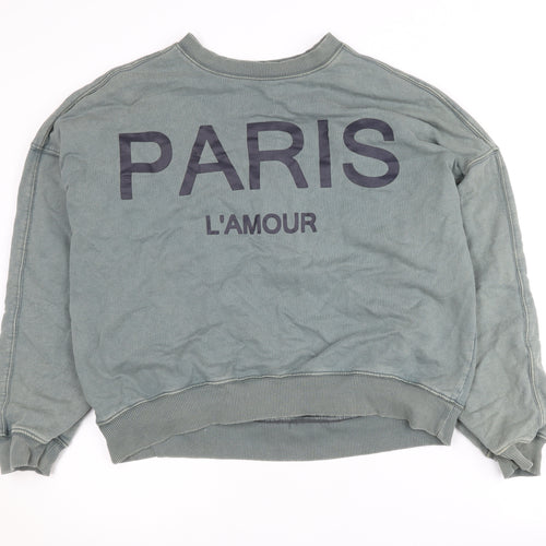 Next Women's Green Pullover Sweatshirt M Cotton