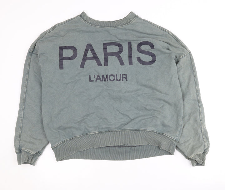 Next Women's Green Pullover Sweatshirt M Cotton