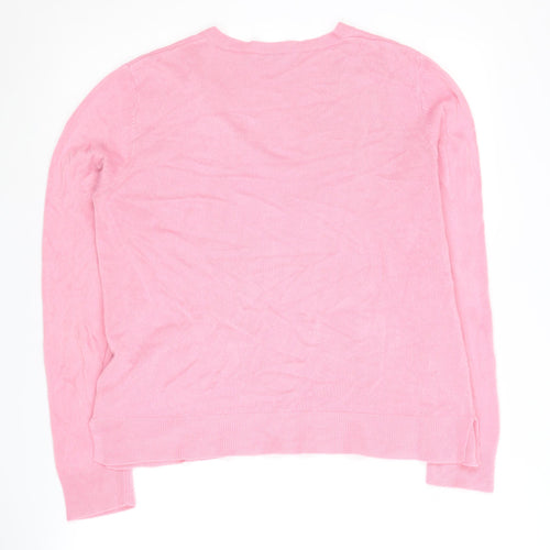 Marks & Spencer Women's Pink V-Neck Pullover Jumper, Size 16