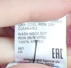 Marks & Spencer Women's Pink V-Neck Pullover Jumper, Size 16