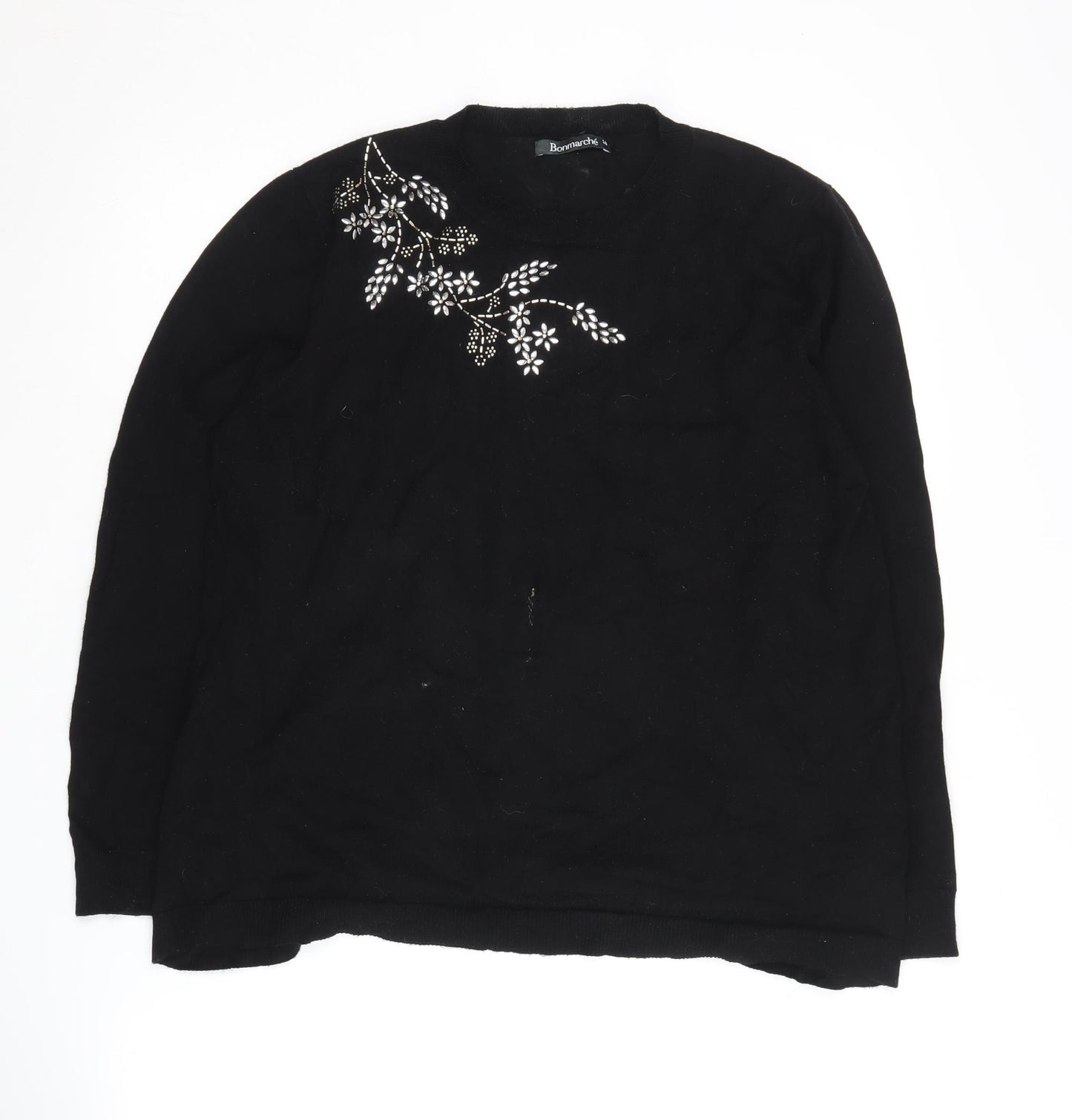 Bonmarché Women's Black Pullover Jumper Size 18