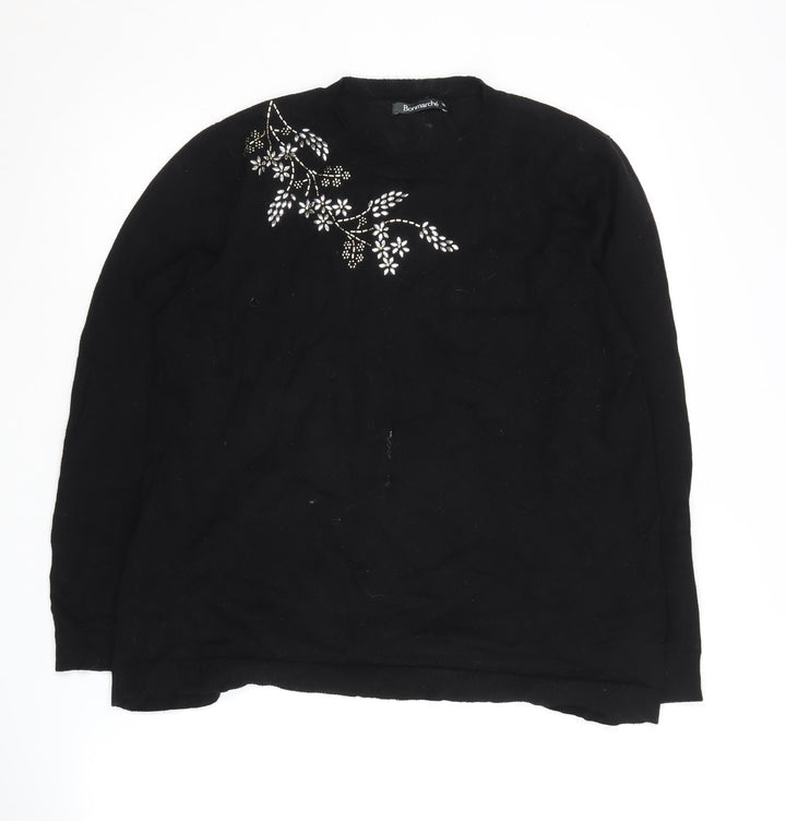 Bonmarché Women's Black Pullover Jumper Size 18