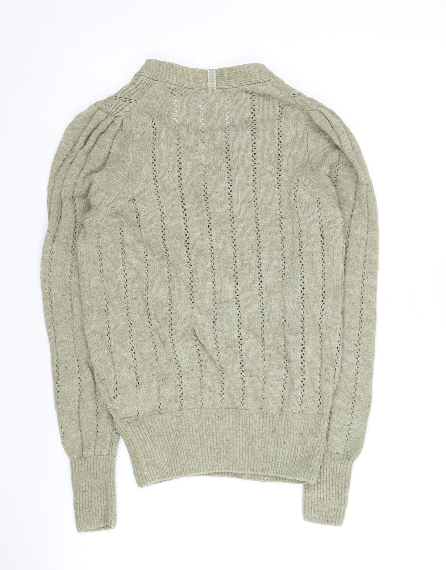 Marks and Spencer Women's Green Henley Jumper Size 6
