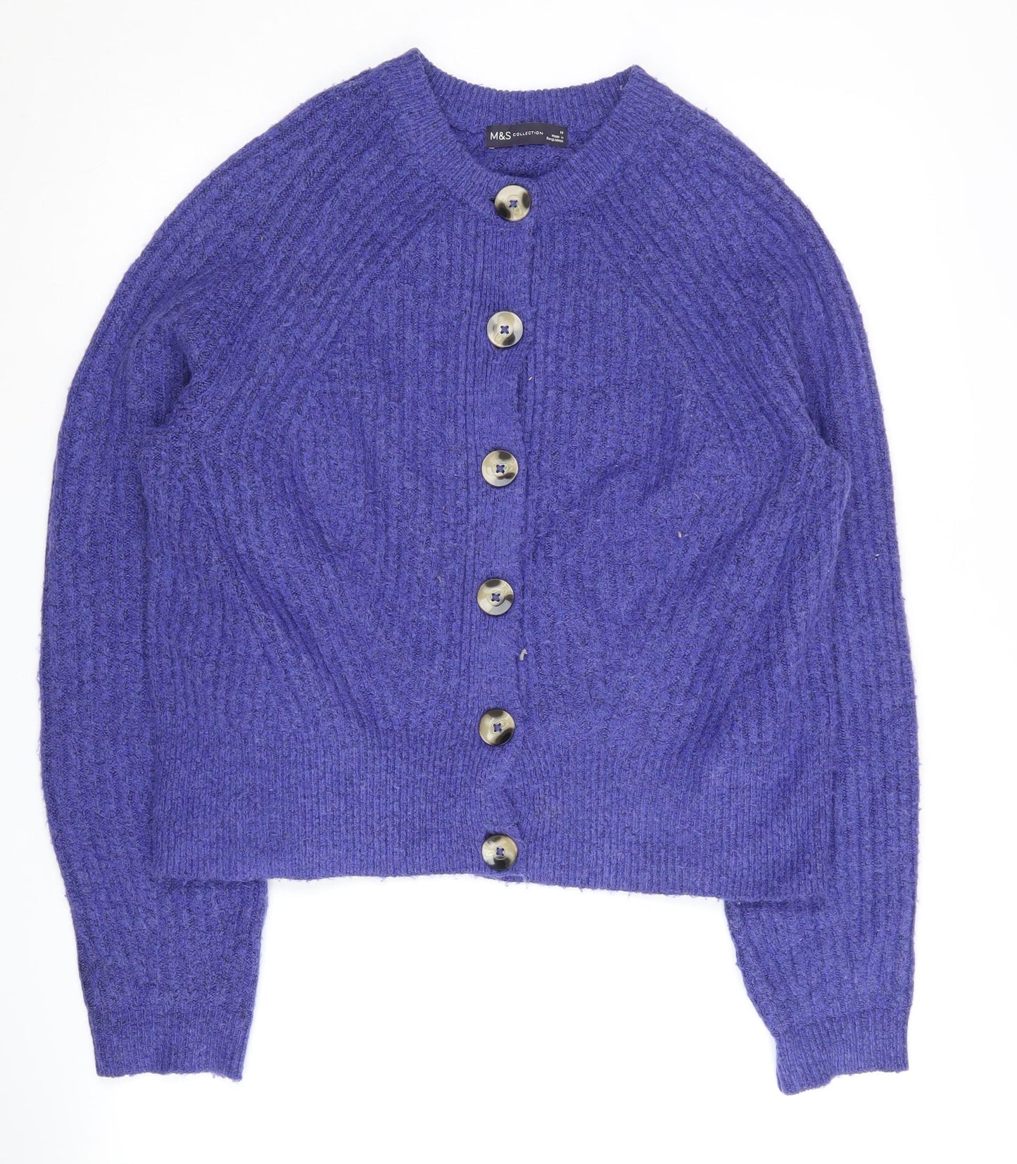 Marks and Spencer Women's Purple Cardigan M, Raglan Sleeve