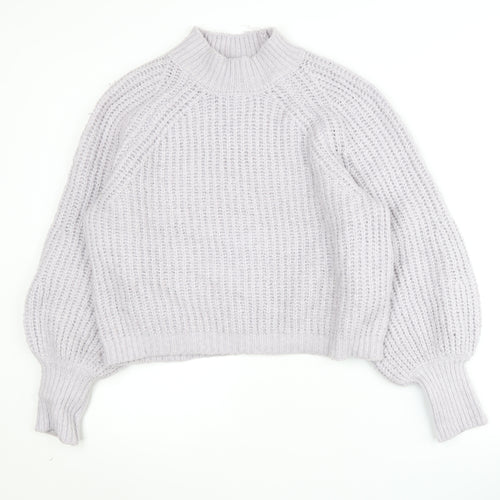 Moon & Madison Women’s Grey Mock Neck Jumper, S