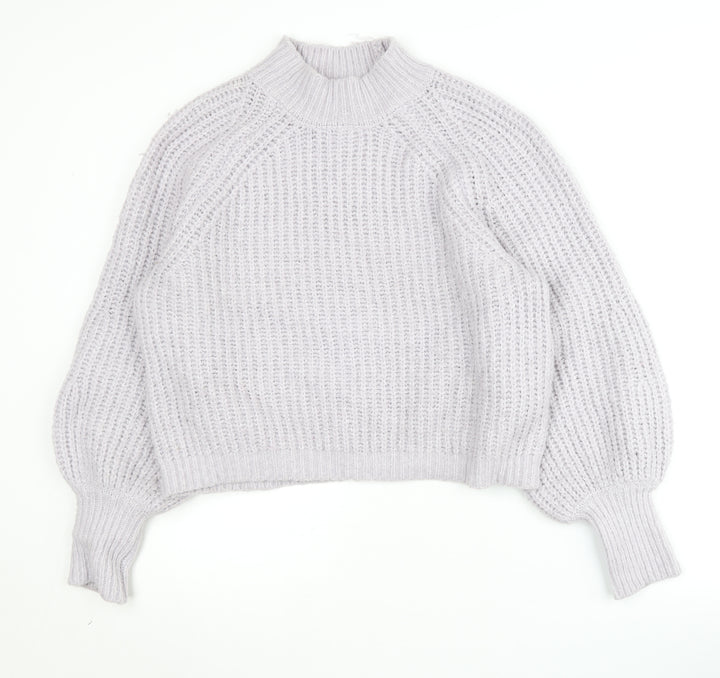Moon & Madison Women’s Grey Mock Neck Jumper, S
