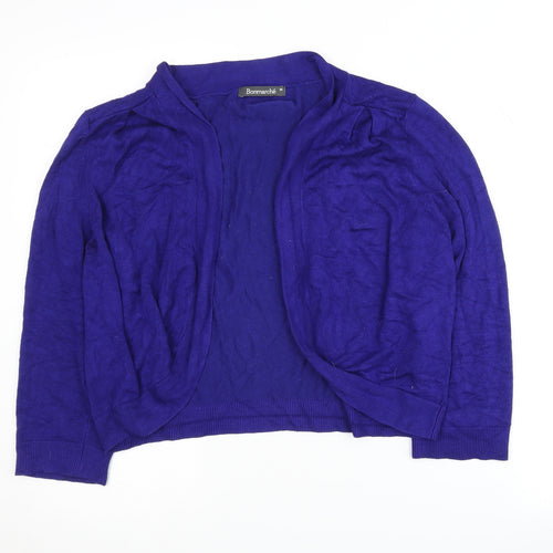 Bonmarché Women's Blue Open Front Cardigan M Long Sleeve