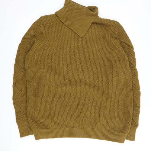 Marks and Spencer Women's Brown Roll Neck Jumper Size 14