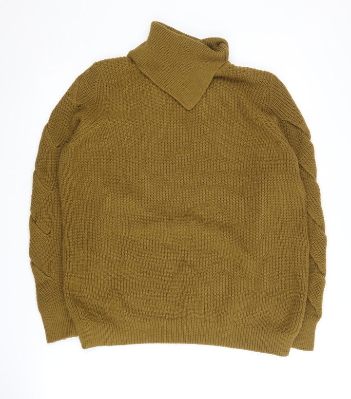 Marks and Spencer Women's Brown Roll Neck Jumper Size 14