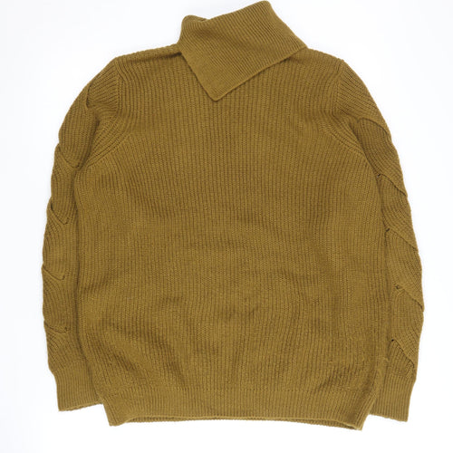 Marks and Spencer Women's Brown Roll Neck Jumper Size 14