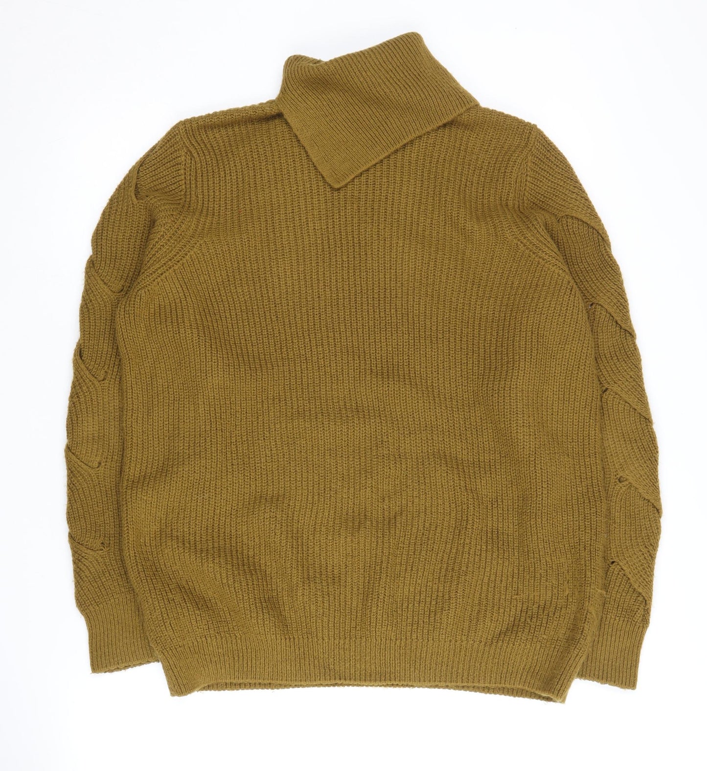 Marks and Spencer Women's Brown Roll Neck Jumper Size 14
