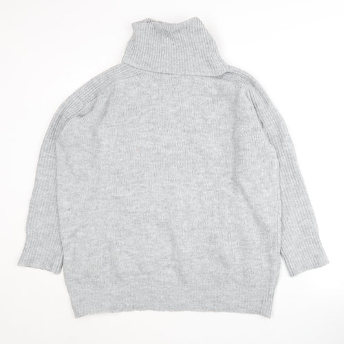 MNG Women's Grey Roll Neck Pullover Jumper Size M
