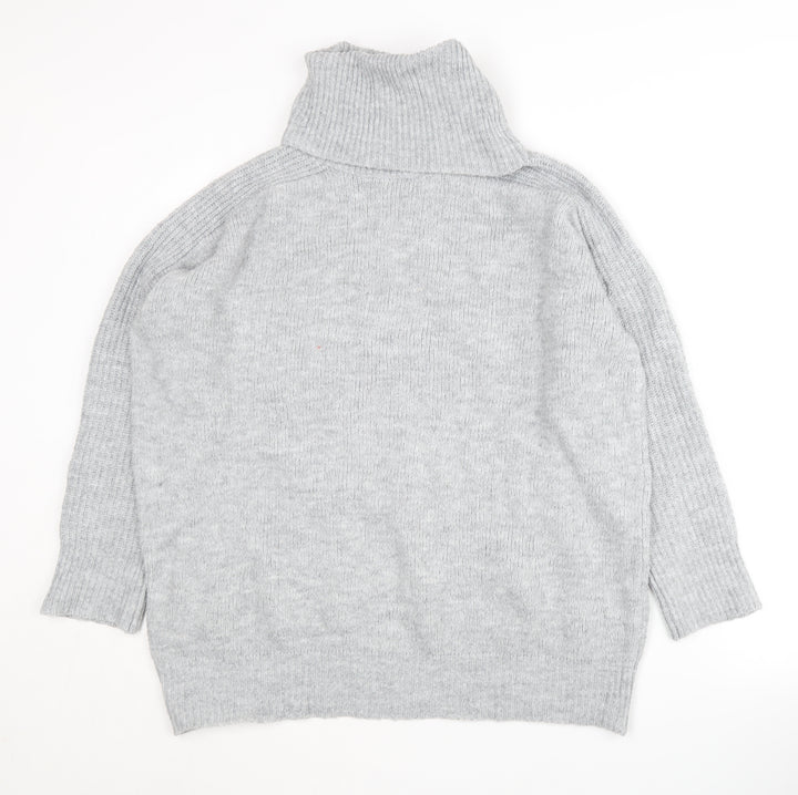 MNG Women's Grey Roll Neck Pullover Jumper Size M