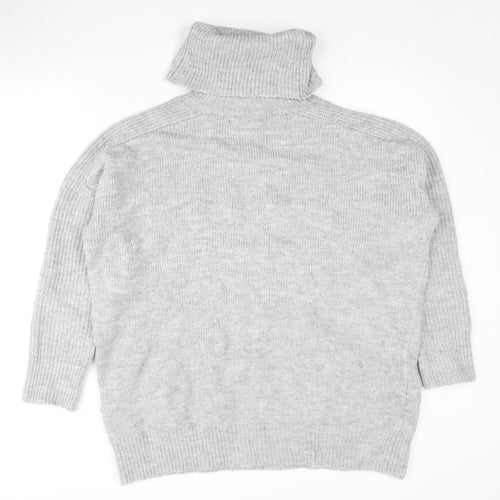 MNG Women's Grey Roll Neck Pullover Jumper Size M