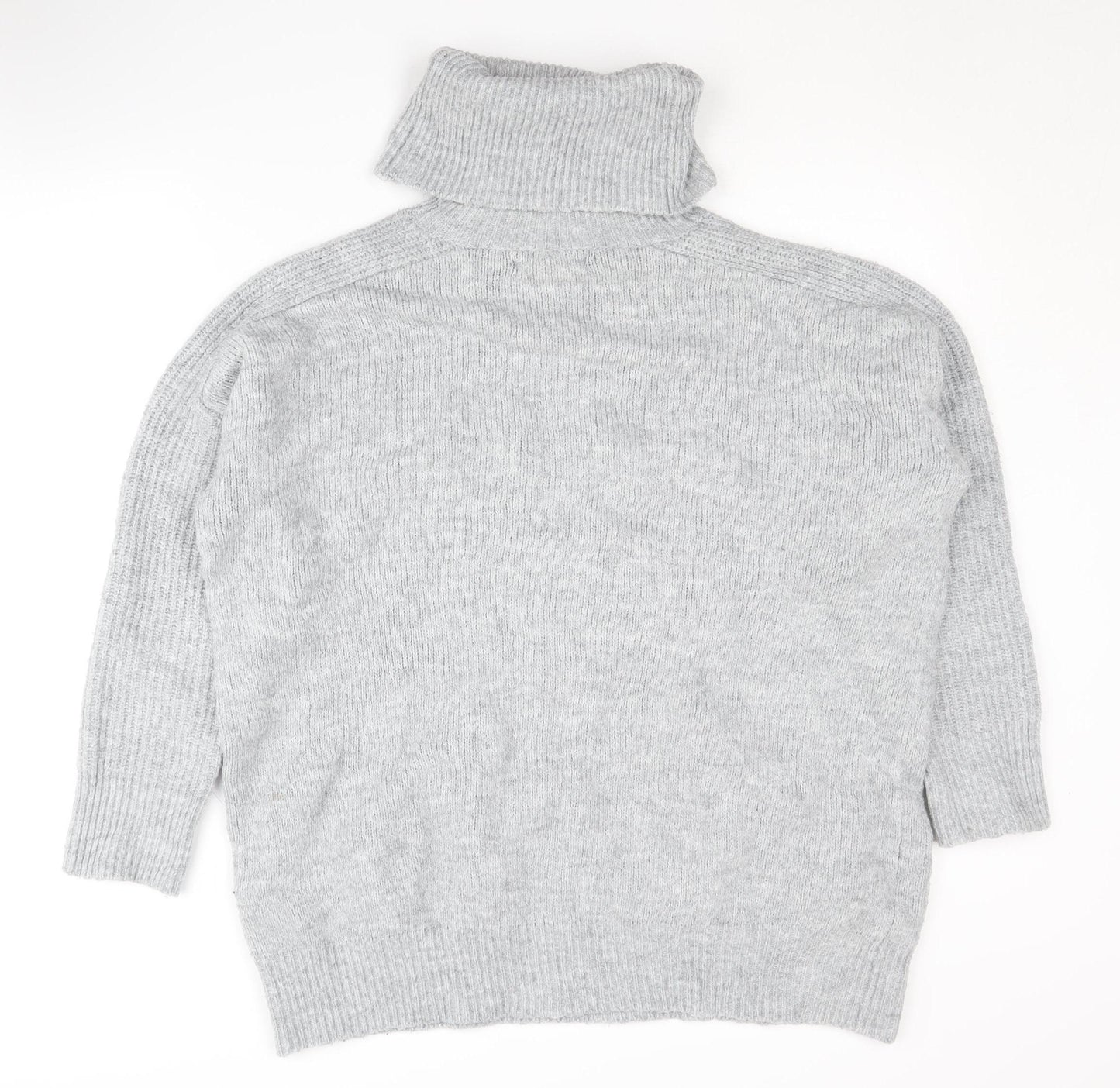 MNG Women's Grey Roll Neck Pullover Jumper Size M