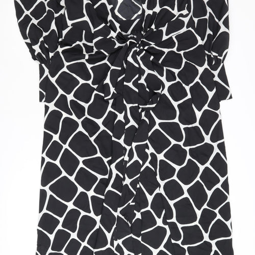 Next Women's Black Midi Wrap Dress Size 10
