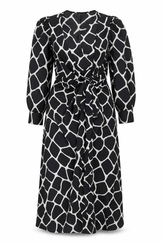 Front view of Next Women's Black Midi Wrap Dress, size 10
