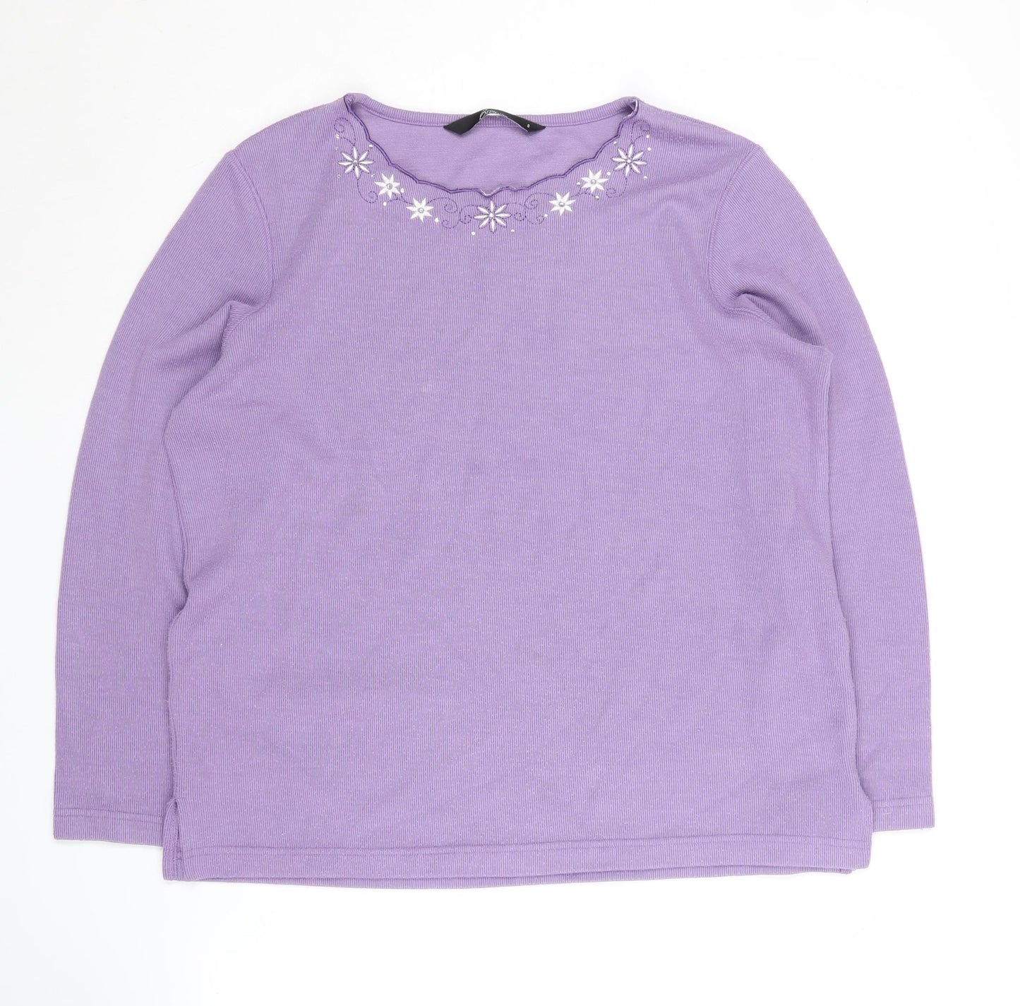 Bm Collection Women Purple Embroidered Jumper S