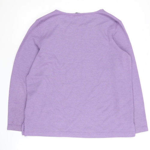 Bm Collection Women Purple Embroidered Jumper S