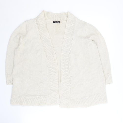 Bm Women's Beige Knit Open Front Cardigan - Medium
