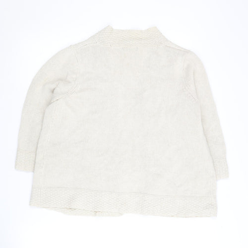Bm Women's Beige Knit Open Front Cardigan - Medium