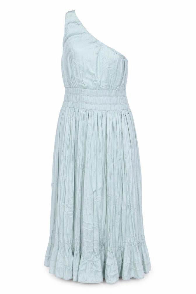 Front view of Next Women's Green One Shoulder Dress, size 14
