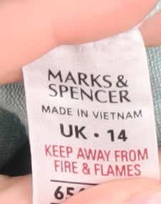 Marks and Spencer Women's Green Knit Jumper Size 14