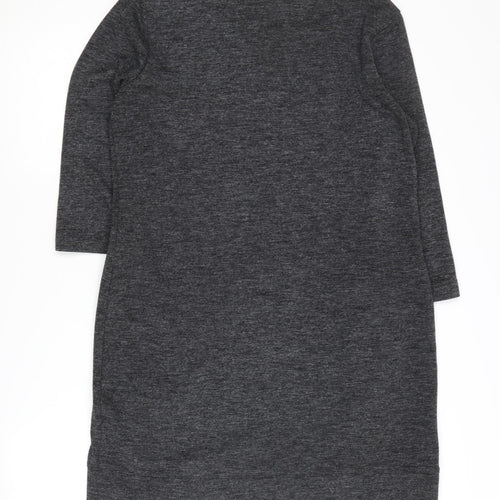 Adrienne Vittadini Women's Grey Knit Dress L