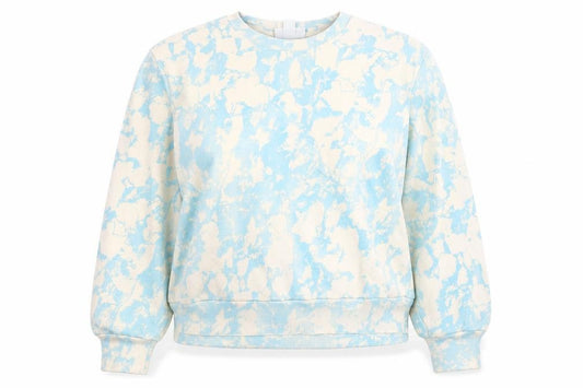 Front view of Monki Women's Blue Pullover Sweatshirt, size S