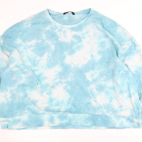 Dunnes Women's Blue Tie-Dye Pullover Sweatshirt 2XL