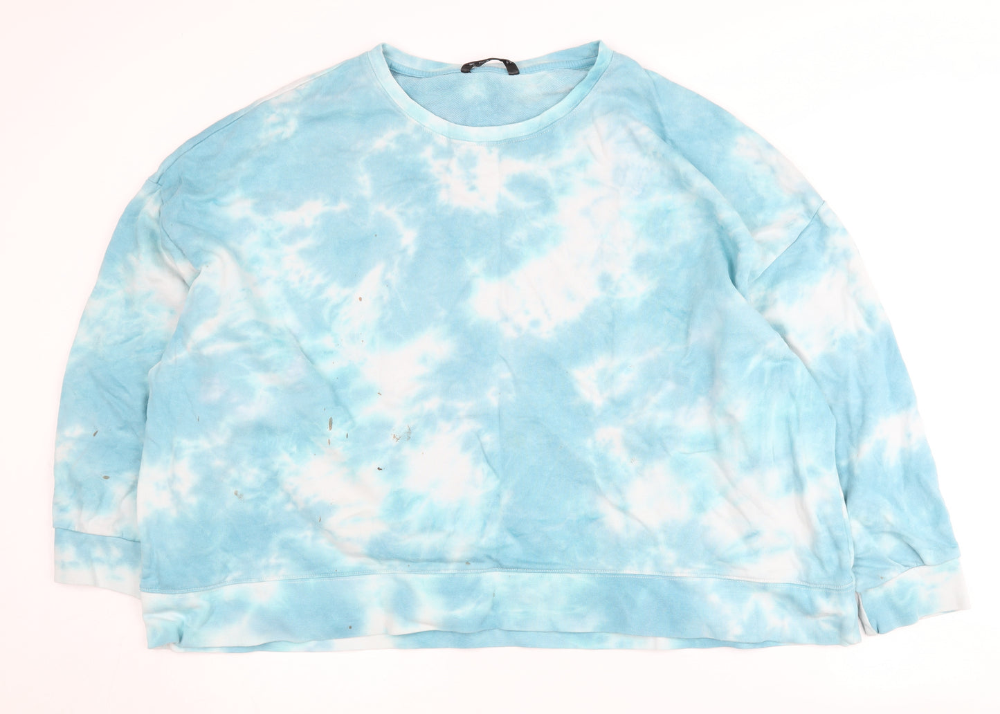 Dunnes Women's Blue Tie-Dye Pullover Sweatshirt 2XL