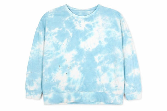 Front view of Dunnes Women's Blue Tie-Dye Pullover Sweatshirt 2XL