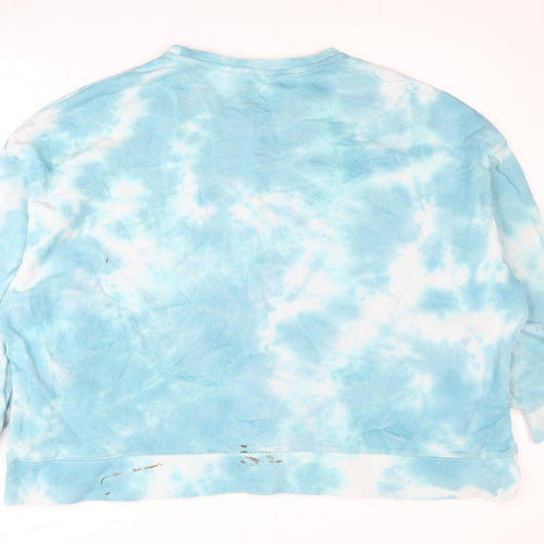 Dunnes Women's Blue Tie-Dye Pullover Sweatshirt 2XL