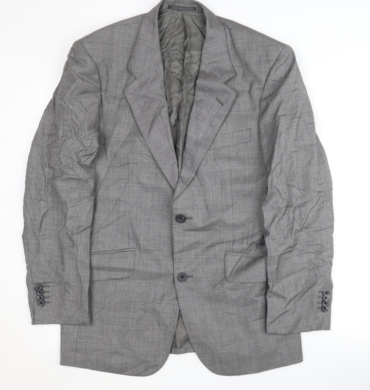 T.M. Lewin Men's Grey Wool Blazer Jacket 38S