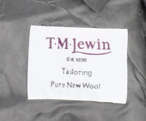 T.M. Lewin Men's Grey Wool Blazer Jacket 38S