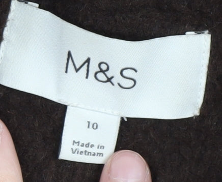 Brown Wool Overcoat by Marks and Spencer, Size 10