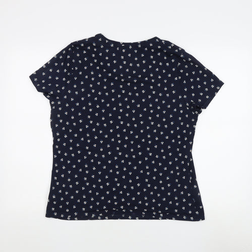 Marks & Spencer Women's Blue Floral T-Shirt Size 18