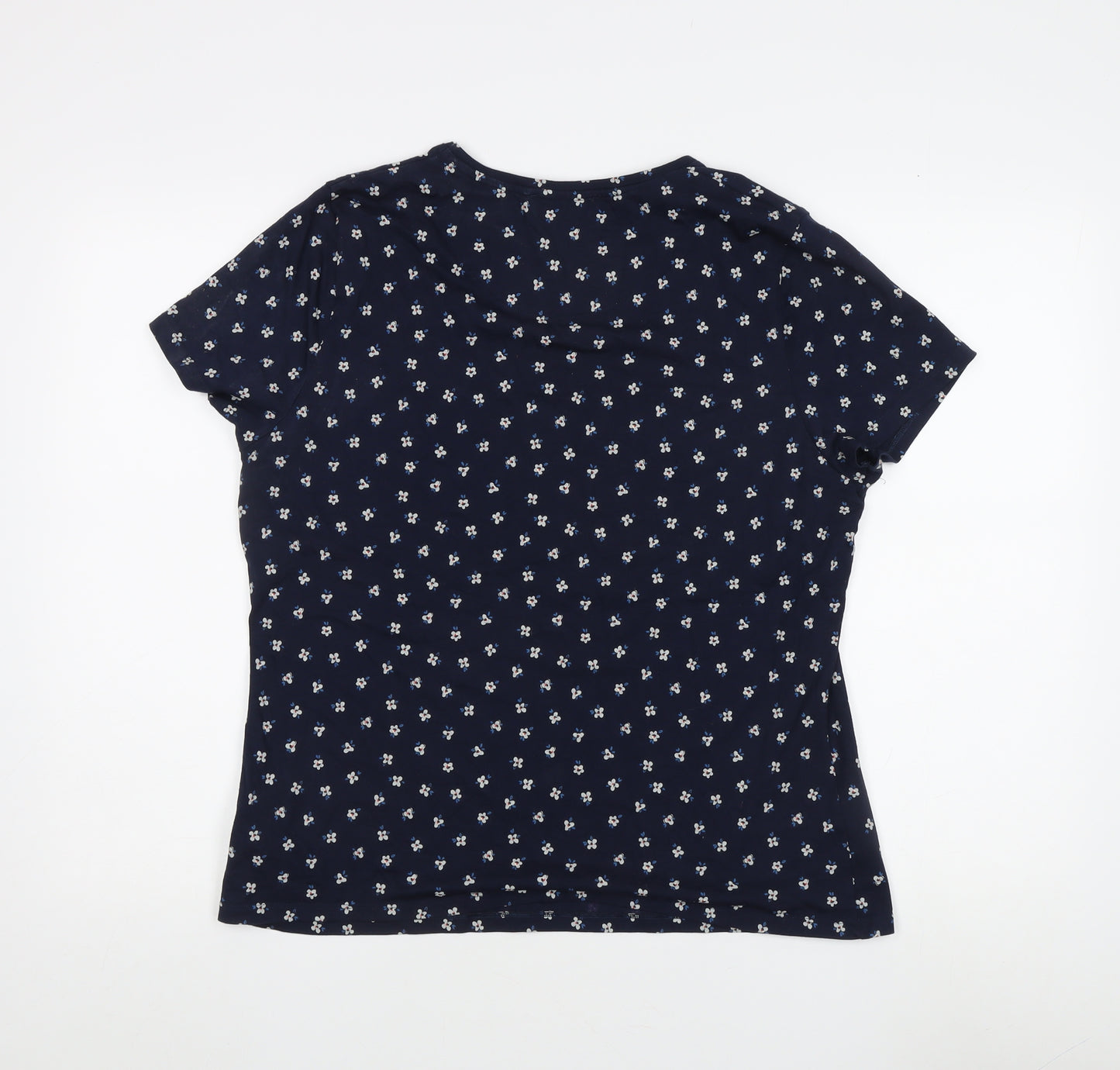 Marks & Spencer Women's Blue Floral T-Shirt Size 18