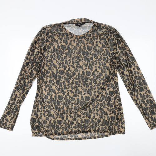 Simply Be Women’s Beige Animal Print Long Sleeve Top
