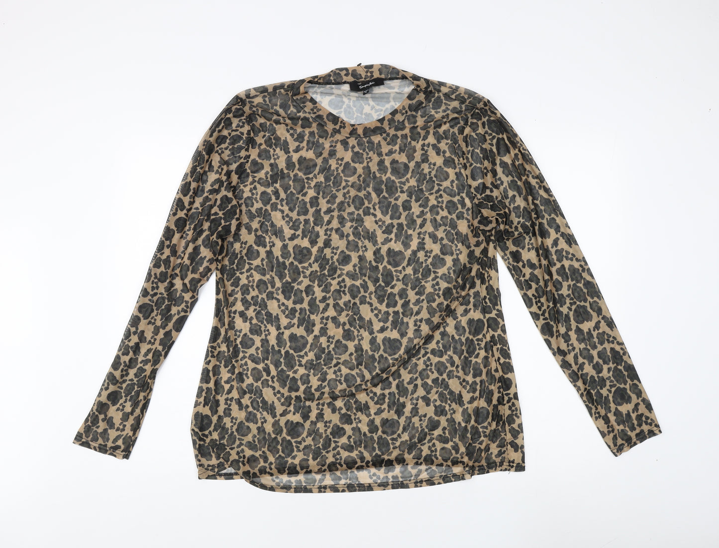 Simply Be Women’s Beige Animal Print Long Sleeve Top