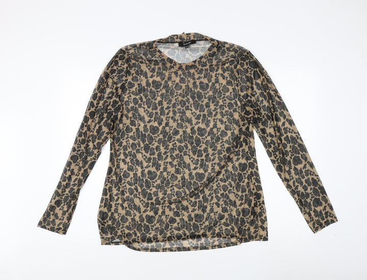 Simply Be Women’s Beige Animal Print Long Sleeve Top
