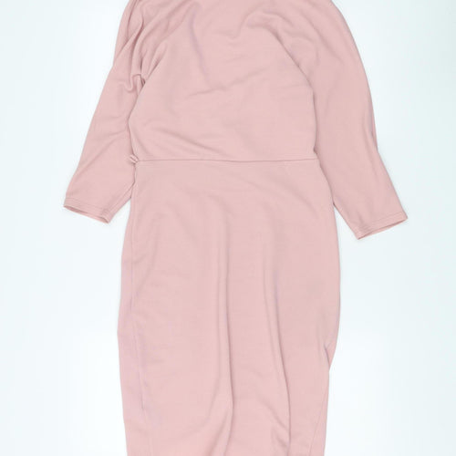 Miss Selfridge Women's Pink Wrap Dress Size 10