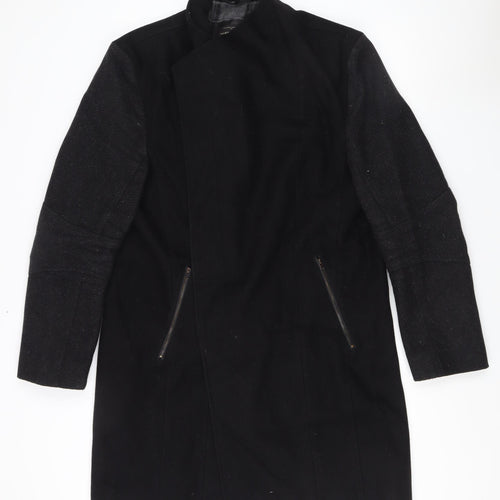 River Island Men's Black Mid-Length Wool Coat